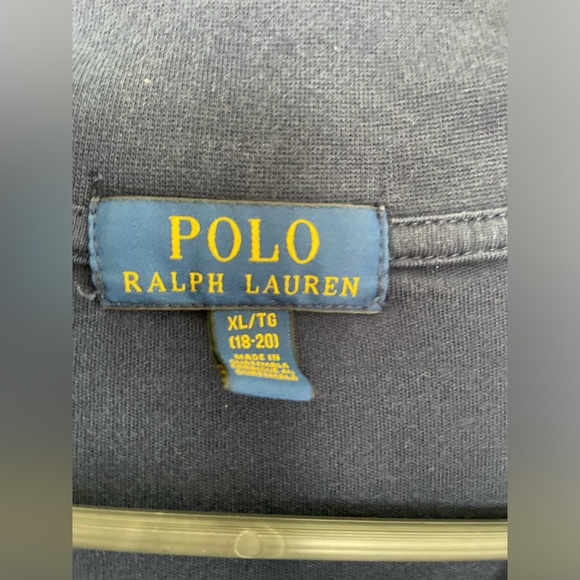 💖SOLD💖 Polo Ralph Lauren Boys Long Sleeve Top Size XL 18 - 20 Blue with Zipper - Picture 2 of 6
